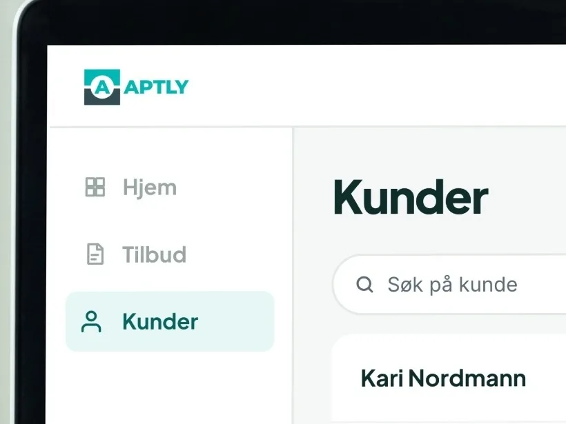 Kundeoversikten i Aptly